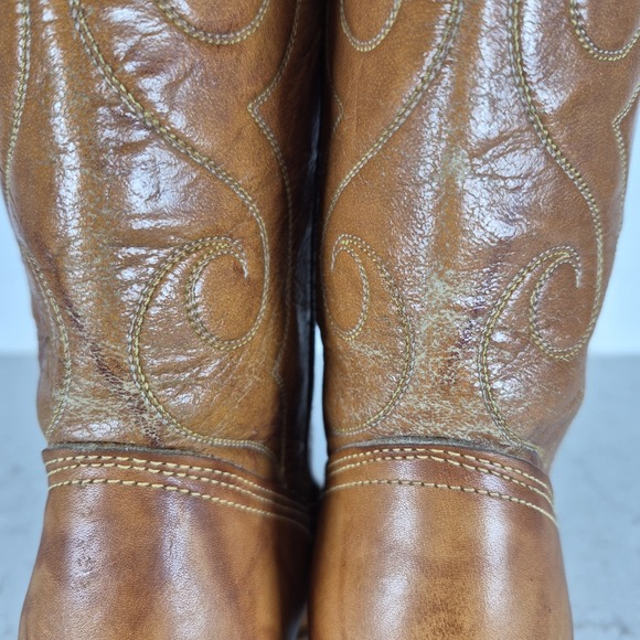 Acme Women's 8847 Vintage Tan Western Cowboy Boots with Heels Size 6.5 M‎ - Picture 6 of 11